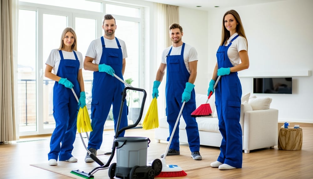 Professional cleaning team at work in Oshawa home Professional cleaning team at work in Oshawa home